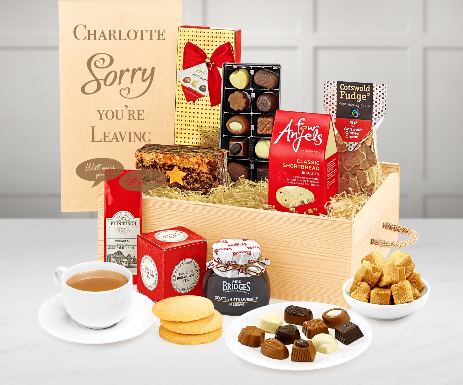 Retirement Personalised Afternoon Tea Gift Box Regency Hampers